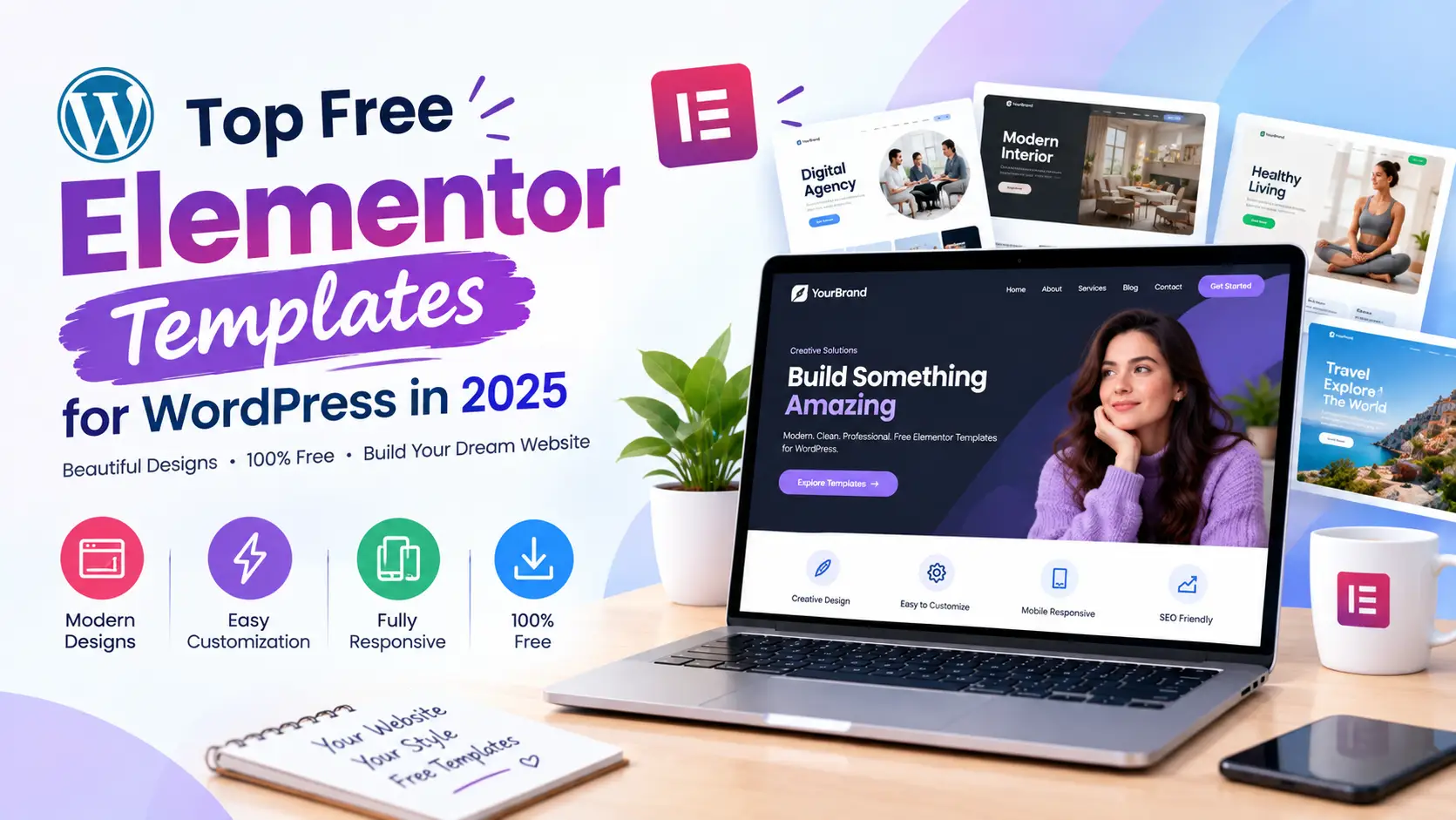 Top Free Elementor Templates for WordPress in 2025