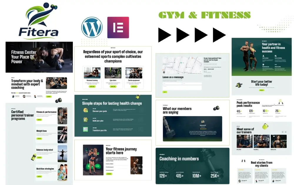 Free Free Fitness & Gym WordPress Template Built with Elementor